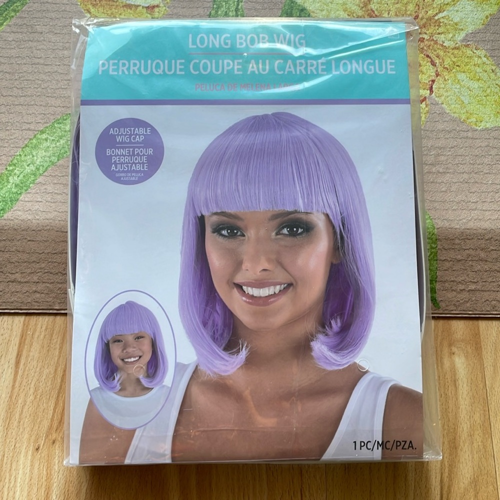 🔮LONG BOB🔮Lavender wig >> straight w/ edge curl + bangs >> all ages NWT/NIP